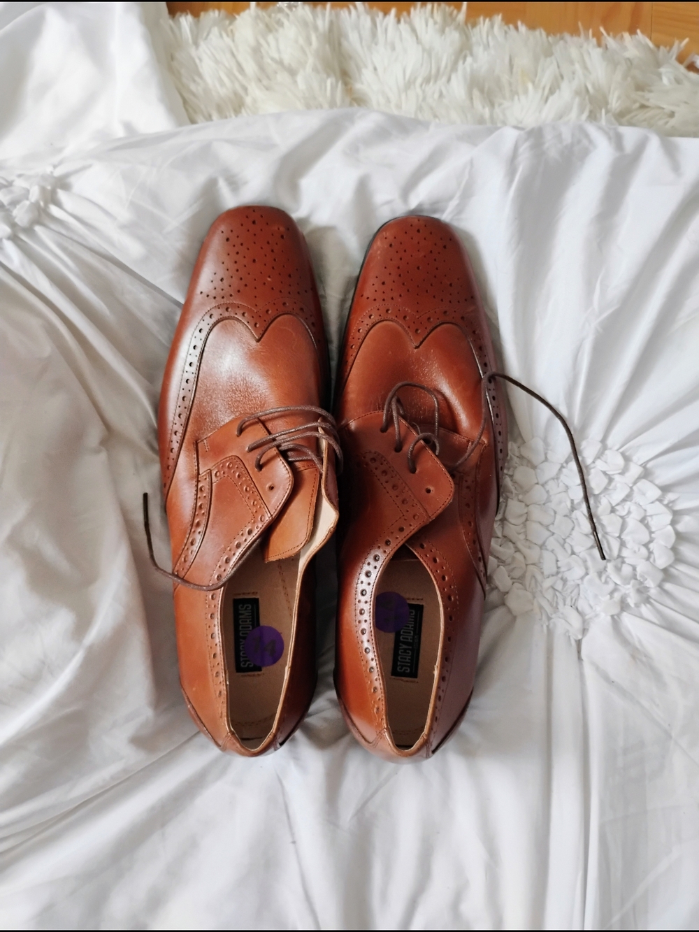 Stacy Adams Tan Leather Wingtip Oxfords